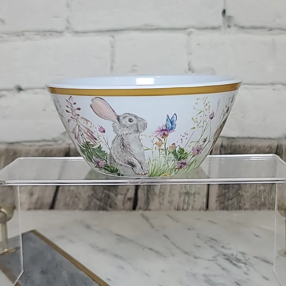 Williams Sonoma Easter Floral Meadow Kids 3-Piece Melamine Dining Set - NIB/NWT